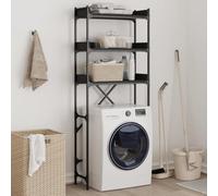 Lumanois Estantería para Lavadora Madera ingeniería Negra 67x25x163 cm,Casa y jardín,Accesorios para lavadoras y secadoras,14.38kg-838978
