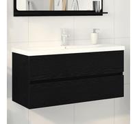 Lumanois Gabinete de Lavabo para Baño Roble Negro 100 x 39 x 62 cm,Mobiliario,Tocadores,Tocadores de baño,42.1kg-3333145
