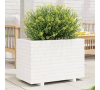 Lumanois Jardinera Madera Maciza de Pino Blanca 70x40x49,5 cm,Casa y jardín, Maceteros y jardineras,21.5kg-847369