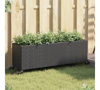 Lumanois Jardineras con Ruedas 2 uds ratán sintético Negro 107x32x38 cm,Casa y jardín,Jardín,Jardinería,Maceteros y jardineras,11.2kg-3210525
