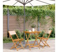 Lumanois Juego de Bistro de 3 Piezas Tela y Madera Maciza bej,Mobiliario,Conjuntos de jardín,16.6kg-3281763