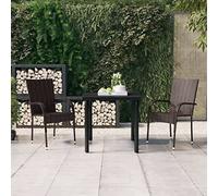 Lumanois Juego de Comedor de jardín 3 Piezas marrón y Negro, Mobiliario Muebles de jardín Conjuntos de jardín, Marrón, 24.94kg
