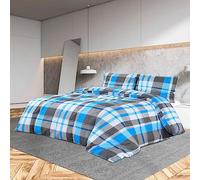 Lumanois Juego de Funda nórdica algodón Azul y Gris 200x220 cm,Casa y jardín,Ropa de casa,Ropa de Cama,Fundas de nórdico,0.64kg-136073