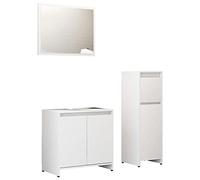 Lumanois Juego de Muebles de baño 3 Piezas Madera ingeniería Blanco, Mobiliario Conjuntos de Muebles Muebles de baño, Blanco, 33.6kg