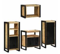 Lumanois Juego de Muebles de baño 4 pcs Marrón Madera de Mango sólido,Mobiliario,Muebles de baño,68.5kg-3305680