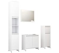 Lumanois Juego de Muebles de baño 4 Piezas Madera ingeniería Blanco, Mobiliario Conjuntos de Muebles Muebles de baño, Blanco, 57.8kg