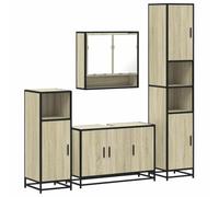 Lumanois Juego de Muebles de baño 4 pzas contrachapada Roble Sonoma,Mobiliario,Conjuntos de Muebles,Muebles de baño,102.19kg-3301221