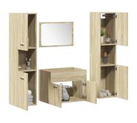 Lumanois Juego de Muebles de baño 4 pzas contrachapada Roble Sonoma,Mobiliario,Muebles de baño,54.2kg-3324999