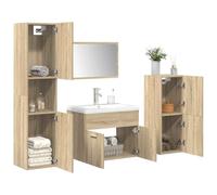 Lumanois Juego de Muebles de baño 5 pzas Madera ingeniería Roble Sonoma,Mobiliario,Conjuntos de Muebles,Muebles de baño,62.05kg-3325021