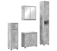 Lumanois Juego de Muebles de baño con cajón Manual 4 pcs Gris Concreto,Mobiliario,Conjuntos de Muebles,Muebles de baño,74.09kg-3403843