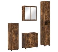 Lumanois Juego de Muebles de baño con cajón Manual 4 pcs Roble Ahumado,Mobiliario,Muebles de baño,74.09kg-3403845
