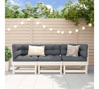 Lumanois Juego de Muebles de jardín 3 pzas Madera Maciza de Pino,Mobiliario,Asientos de Exterior,Sofás modulares de Exterior,24.26kg-825416
