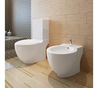 Lumanois Juego de váter WC y bidé de cerámica Blanca,Baños y bidés,63.8kg-270059