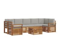 Lumanois Juegos de sofás con cojín 8 pcs Gris Natural y Claro,Mobiliario,Conjuntos de Muebles,112.24kg-3374531