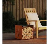 Lumanois Leñero 40x40x40 cm Acero Oxidado,Casa y jardín,Accesorios para hornos de leña y chimeneas,Bolsas y Soportes de leña,5.05kg-864248