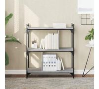Lumanois Librería 3 estantes Madera ingeniería Gris Sonoma 76x32x88 cm,Mobiliario,Librerías y estanterías,14.18kg-833933