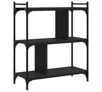 Lumanois Librería de 3 estantes Madera de ingeniería Negro 76x32x88 cm,Mobiliario,Librerías y estanterías,14.18kg-833930