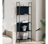 Lumanois Librería de 5 estantes Madera ingeniería Negro 60,5x24x166,5 cm,Mobiliario,Librerías y estanterías,13.34kg-838863