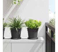 Lumanois Macetas 6 pcs Negro Ø 17 x 14 cm Plástico,Mobiliario,Conjuntos de Muebles,1.042kg-3403260