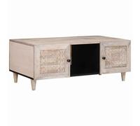 Lumanois Mesa de Café Beige 100 x 54 x 40 cm Madera Maciza de Acacia,Mobiliario,Mesas,Mesas Decorativas,Mesas de Centro,24.75kg-4018128