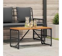 Lumanois Mesa de Exterior Negro 80 x 40 x 40 cm Acero y Poliratán,Mobiliario,Muebles de jardín,Mesas de jardín,14.1kg-42025145