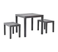 Lumanois Mesa de jardín con 2 Bancos plástico marrón,15.6kg-48779