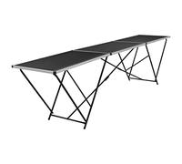 Lumanois Mesa para empapelar Plegable de MDF y Aluminio 300x60x78 cm, Mobiliario Mesas Mesas Plegables, Negro, 11.15kg