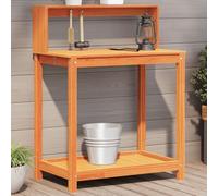 Lumanois Mesa plantación con estantes Madera Pino marrón 82,5x50x109,5cm,Casa y jardín, Soportes para macetas,13.76kg-844633