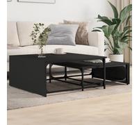 Lumanois Mesas de Centro apilables 2 pzas Madera ingeniería Metal Negro,Mobiliario,Mesas de Centro,24.78kg-845331