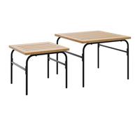 Lumanois Mesas de Centro apilables de jardín 2 uds Acero marrón y Negro, Mobiliario Muebles de jardín Mesas de jardín, Marrón, 11.1kg