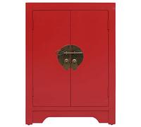 Lumanois Mesita de Noche Madera de Paulownia Rojo 38x28x52 cm, Mobiliario Mesas Mesitas de Noche, Rojo, 5.1kg