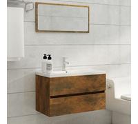 Lumanois Mueble de baño con Lavabo Madera contrachapada Roble Ahumado,Mobiliario,Tocadores,Tocadores de baño,35.12kg-3120345