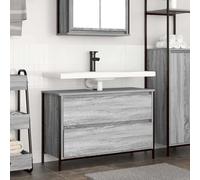 Lumanois Mueble de baño con Lavabo y cajones Gris Sonoma 90x34,5x60 cm,Mobiliario,Tocadores,Tocadores de baño,22.9kg-861880