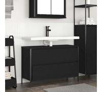 Lumanois Mueble de baño con Lavabo y cajones Roble Negro 90x34,5x60 cm,Mobiliario,Tocadores,Tocadores de baño,23.1kg-861877