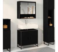 Lumanois Mueble de Lavabo para baño Roble Negro 65 x 33 x 60 cm,Mobiliario,Muebles de baño,16.3kg-883616