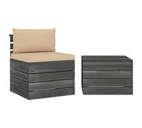 Lumanois Muebles de jardín de palets 2 Piezas Cojines Madera Maciza Pino,Mobiliario,Conjuntos de jardín,21.8kg-3061662