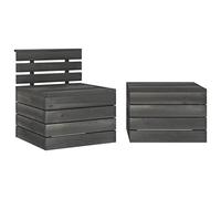 Lumanois Muebles de jardín de palets 2 Piezas Madera de Pino Gris Oscuro,Mobiliario,Conjuntos de jardín,20kg-315421