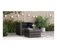 Lumanois Muebles de jardín palets 2 pzas Madera de Pino impregnada Gris, Mobiliario Muebles de jardín Asientos de Exterior Sofás modulares de Exterior, Gris, 38.75kg