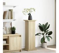 Lumanois Pedestal expositor con almacenaje roble Sonoma 31x30x90 cm, Casa y jardín Jardín Jardinería Soportes para macetas, Marrón, 13.4kg