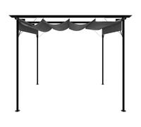 Lumanois Pérgola con tejado retráctil Acero Gris Antracita 3x3m 180 g/m², Casa y jardín Jardín Artículos de Exterior Estructuras de Exteriores Pérgolas, Arcos y enrejados de jardín, Antracita, 41.1kg