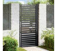 Lumanois Puerta de jardín con Cerradura de Aluminio Negra 100x200 cm,Bricolaje,Vallas de jardín,Puertas de jardín,21.2kg-42004150