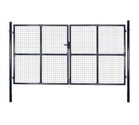 Lumanois Puerta de jardín de Malla Acero galvanizado 300 x 175 cm Gris,Bricolaje,Vallas de jardín,Puertas de jardín,52.14kg-143366