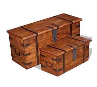 Lumanois Set de baúles de Almacenamiento de Madera Maciza 2 Piezas,Mobiliario,Armarios y Almacenamiento,Baúles de Almacenamiento,30.2kg-244050