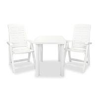 Lumanois Set de Mesa y sillas bistró de jardín 3 Piezas plástico Blanco, Mobiliario Muebles de jardín Conjuntos de jardín, Blanco, 20.34kg