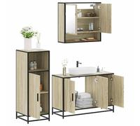 Lumanois Set de Muebles de baño 3 pzas Madera contrachapada Roble Sonoma,Mobiliario,Conjuntos de Muebles,Muebles de baño,60.85kg-3300981