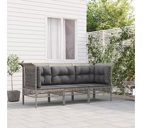 Lumanois Set de Muebles de jardín 3 pzas y Cojines ratán sintético Gris,Mobiliario,Muebles de jardín,20.4kg-3187474