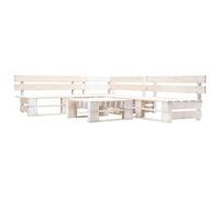 Lumanois Set de Muebles de jardín de palets 4 Piezas Madera Blanco,Mobiliario,Conjuntos de jardín,66.5kg-277387