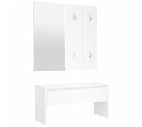 Lumanois Set de Muebles de recibidor Madera contrachapada Roble Ahumado, Mobiliario Bancos Bancos para recibidores y Almacenamiento, Blanco, 20kg