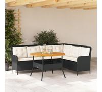 Lumanois Set de sofás de jardín 2 Piezas y Cojines ratán sintético Negro,Mobiliario,Muebles de jardín,47.6kg-3262091