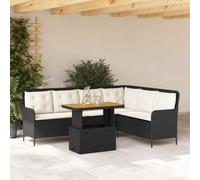 Lumanois Set de sofás de jardín 2 Piezas y Cojines ratán sintético Negro,Mobiliario,Muebles de jardín,42kg-3262087